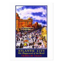 Postal del poster del viaje del vintage de "Atlant