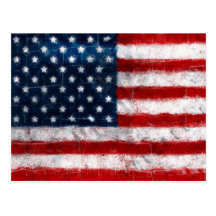 Postal del retrato de la bandera americana