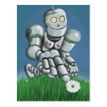 Postal del robot de la cosecha de la margarita