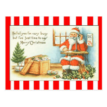 Postal del saludo de Santa del vintage