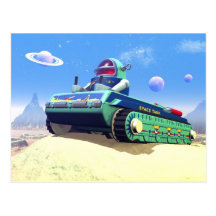 Postal del tanque del espacio del juguete