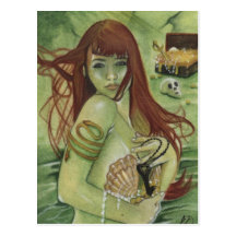 Postal del tesoro de la sirena