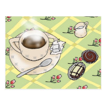 postal del tiempo del café