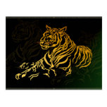 Postal del tigre del oro