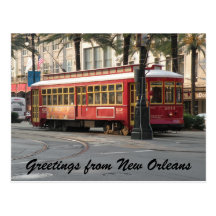 Postal del tranvía de New Orleans