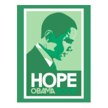 Postal del verde de la esperanza de Obama