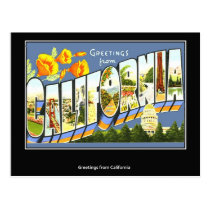 Postal del viaje del vintage de California tarjetas postales