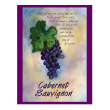Postal del vino de Cabernet-Sauvignon