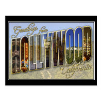 Postal del vintage de los saludos de Hollywood tarjetas postales
