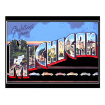 Postal del vintage de Michigan