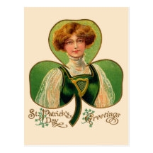 Postal del vintage del día de St Patrick irlandés 