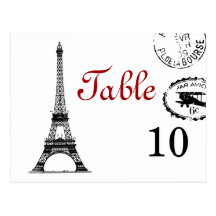 Postal elegante de París del vintage del número de