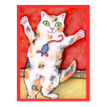 Postal enloquecida Catnip del gato de calicó