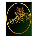Postal enmarcada del tigre del oro