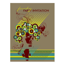 Postal enrrollada de la invitación del fiesta del 