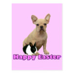 Postal feliz del dogo francés de Pascua