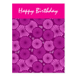 Postal floral retra hermosa, violeta del cumpleaño