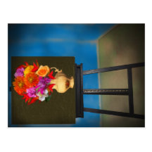 Postal - florero pintado