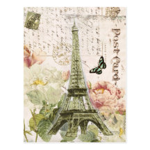 Postal francesa de la torre Eiffel del vintage