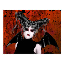 Postal gótica del arte del vampiro de la rabia her