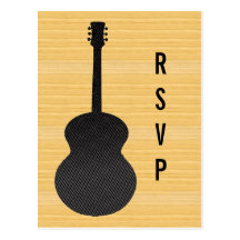 Postal gris de RSVP de la guitarra del país