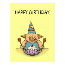 postal guarra hambrienta del feliz cumpleaños