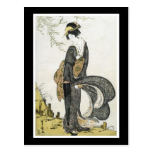 Postal japonesa antigua del arte