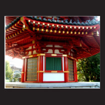 Postal japonesa de la pagoda del templo tarjetas postales