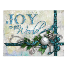 Postal Jeweled del navidad del trullo y de la plat