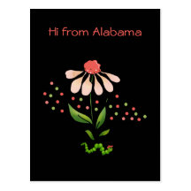 Postal linda de la margarita de Alabama