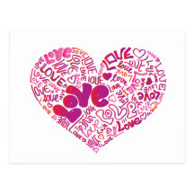 Postal linda del amor de la tipografía