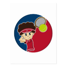 Postal linda del muchacho del tenis