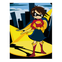 Postal linda del super héroe