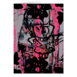 Postal loca de la pintada del grunge tarjeta