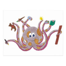 Postal manchada del pulpo