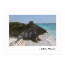 Postal maya del océano de la ruina de Tulum México