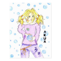 postal muchacha manga bajo la lluvia