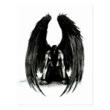 Postal negra del ángel