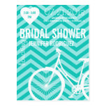 Postal nupcial de la ducha del boda de la biciclet