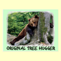 Postal original del oso de Hugger Brown del árbol tarjetas postales