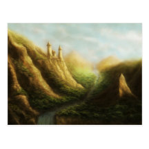 postal perdida del paisaje de la fantasía del rein