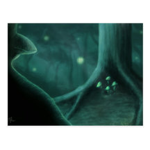 postal pixy del arte de la fantasía del bosque