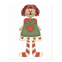 Postal raggedy de Ana del vintage