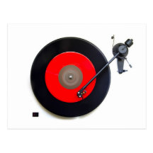 Postal retra de la placa giratoria del vinilo