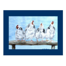 Postal - reunión - arte del pollo