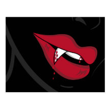 Postal roja de los labios del vampiro
