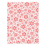 Postal roja y blanca del día de fiesta de los copo