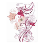 Postal rosada de las amapolas