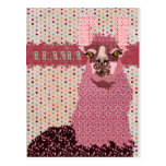Postal rosada de Pokadot de la llama