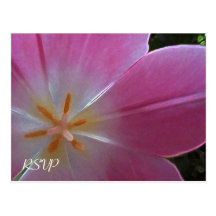Postal rosada de RSVP de la flor